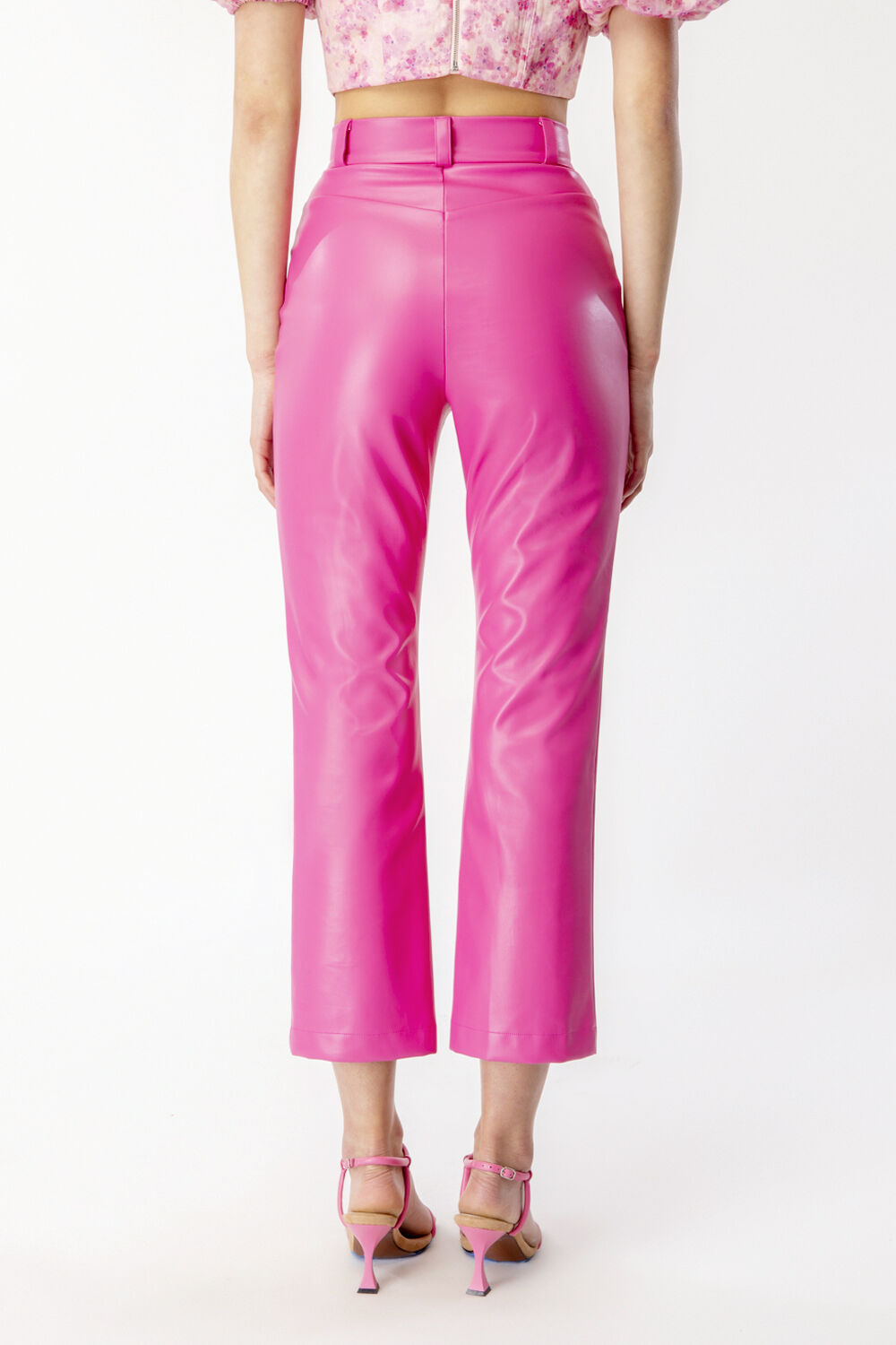 pink leather pants