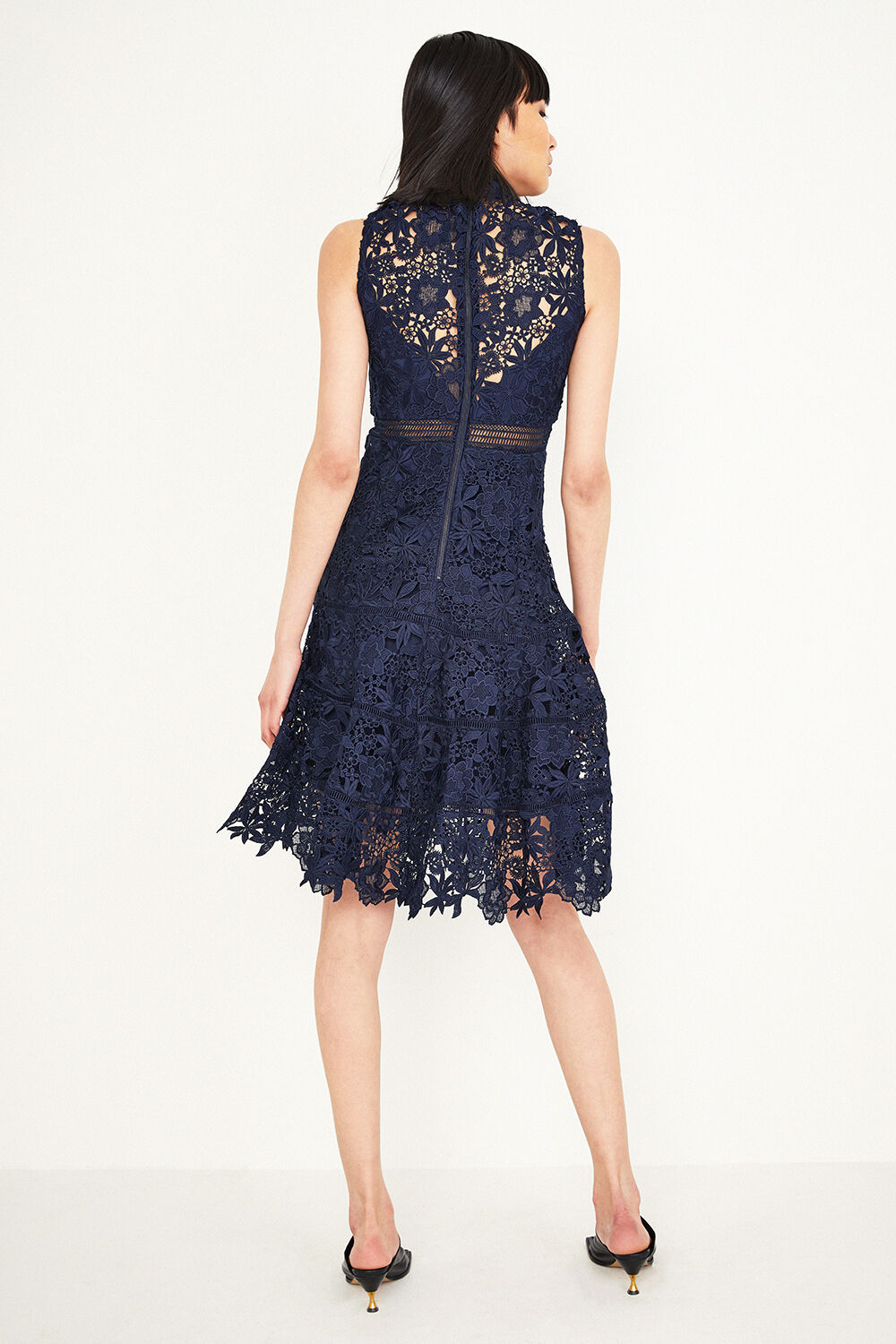 Bardot navy lace dress outlet