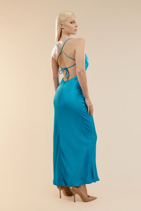 MADELYN MIDI SLIP DRESS in colour MIDNIGHT NAVY