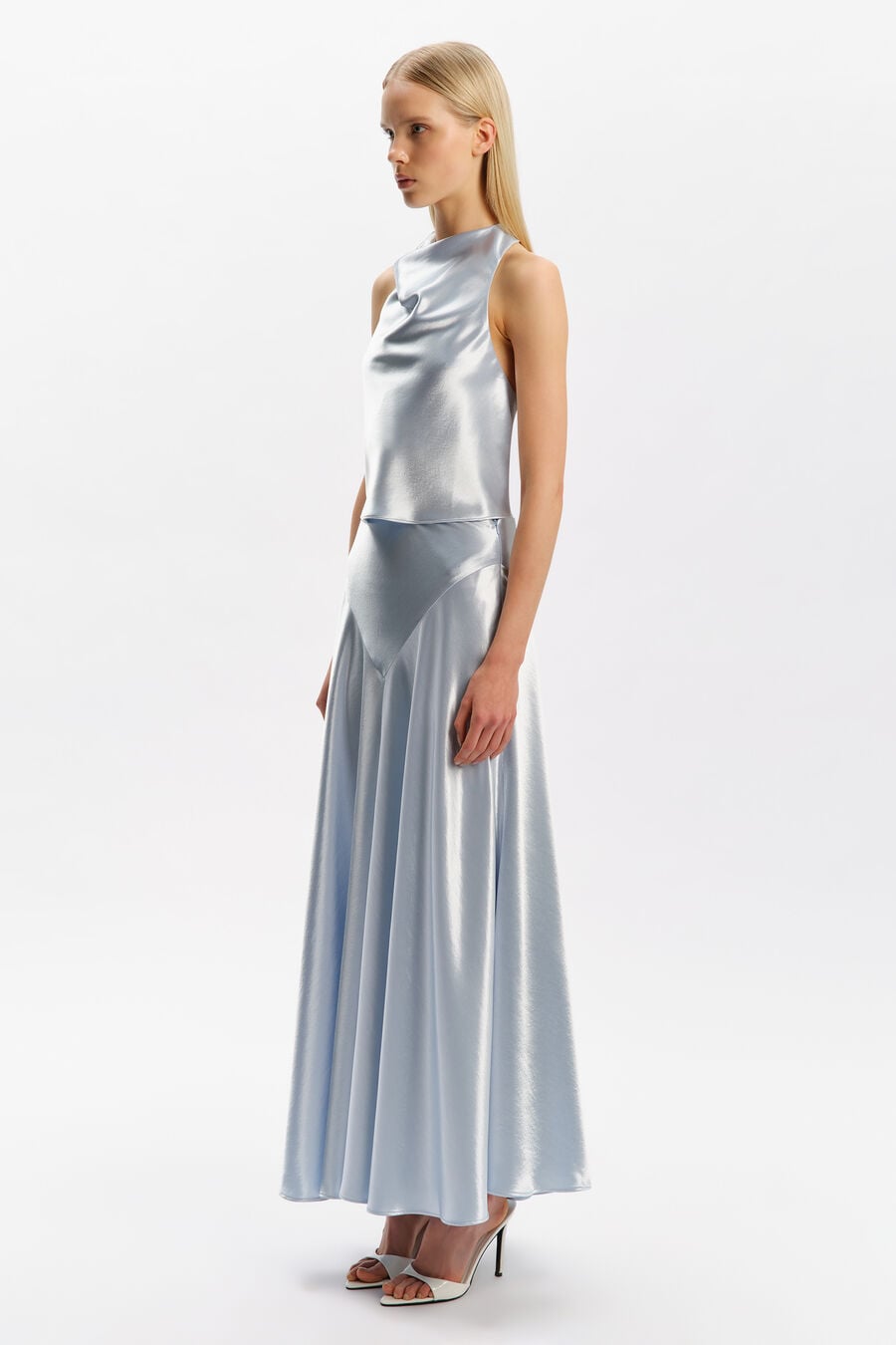 TONI FULL MAXI SKIRT in colour Soft Blue