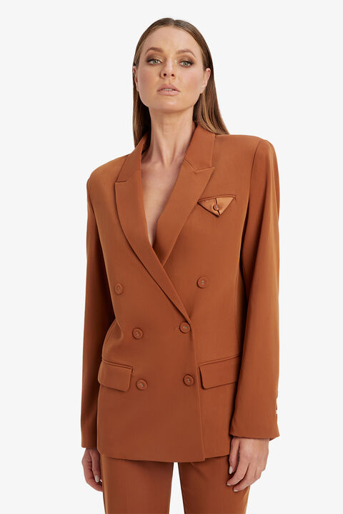 SLOANE CLASSIC BLAZER in colour COPPER BROWN