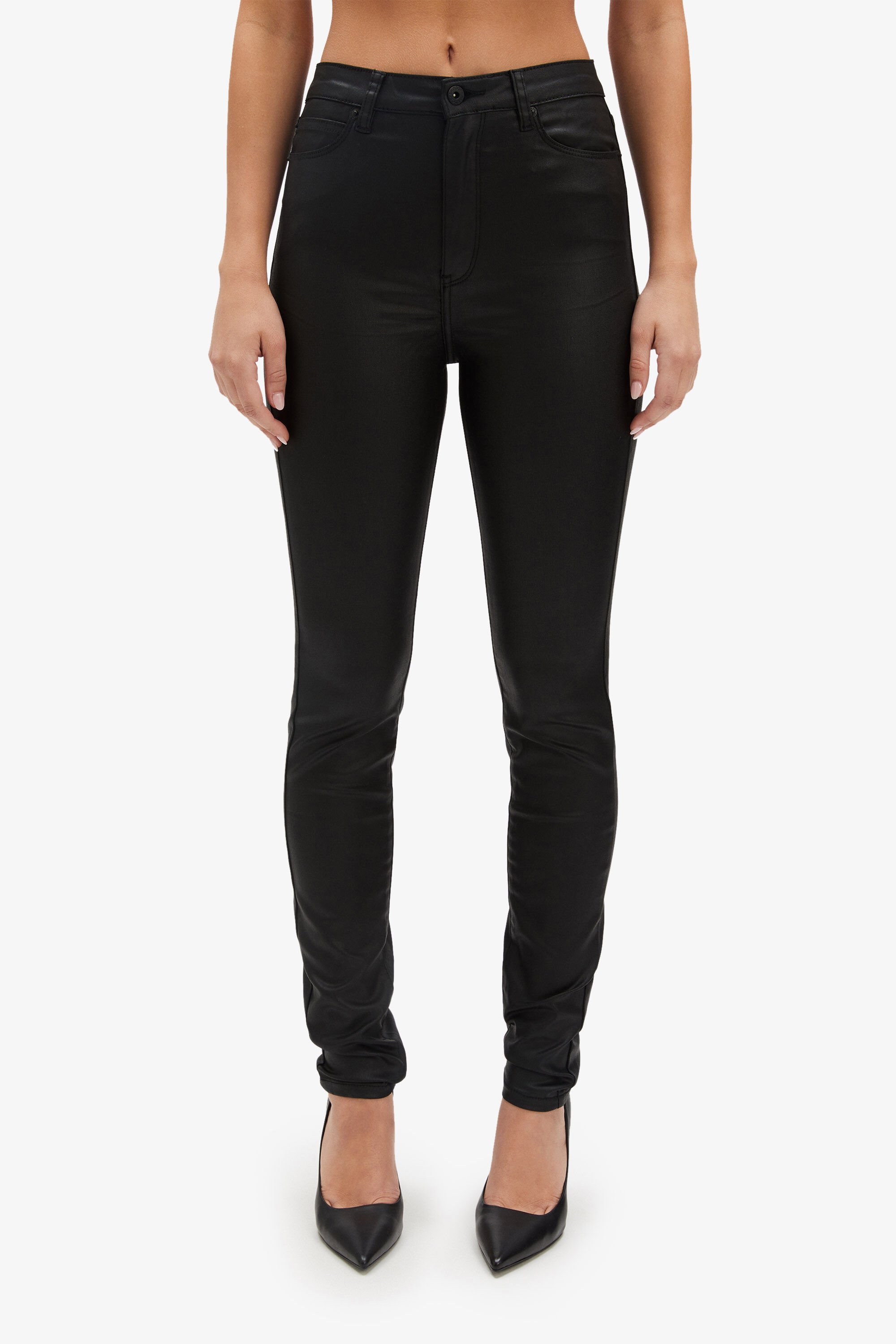 Tall black hotsell coated jeans