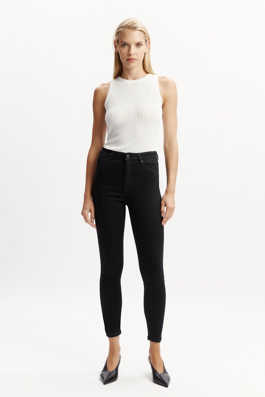 KHLOE HI JEANS in colour BLACK