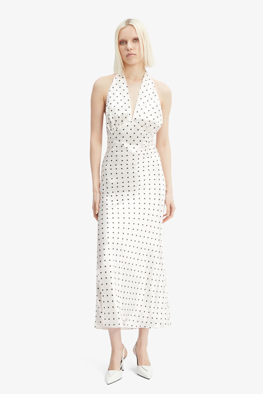 Citron Polka Dot Midi Dress