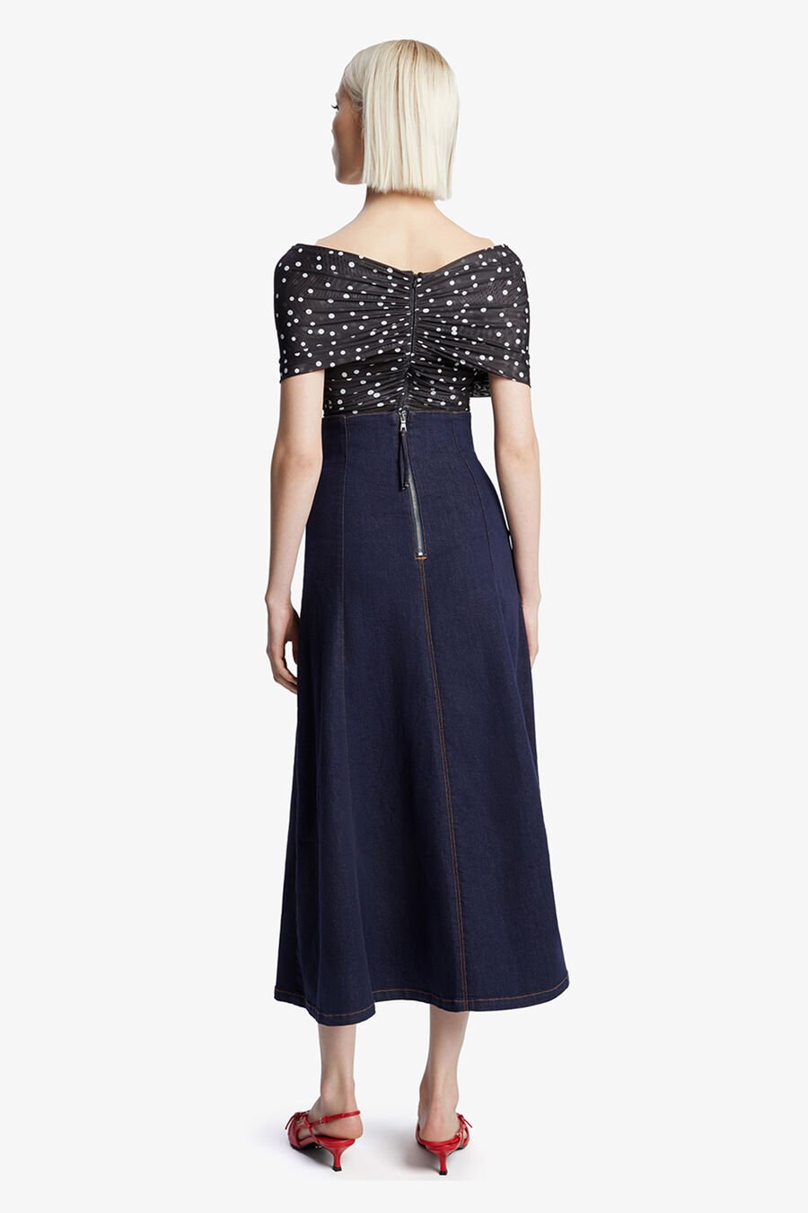 VESPERA SPOT MESH BODYSUIT in colour BLACK SPOT