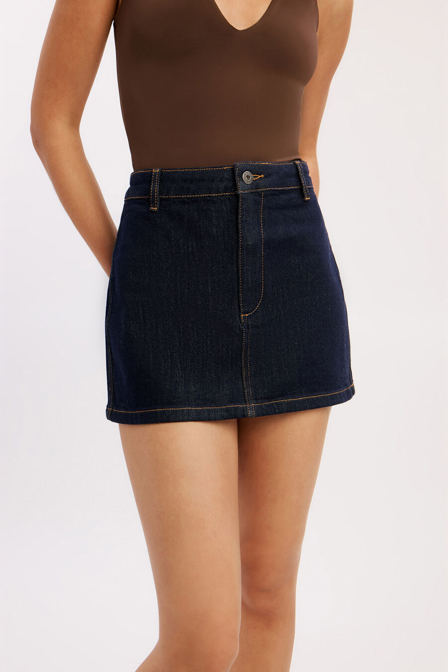 MAIKA DENIM MINI SKIRT in colour DARK