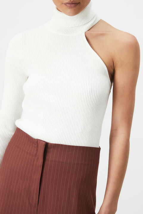 ASYMMETRIC SLV KNIT in colour CLOUD DANCER