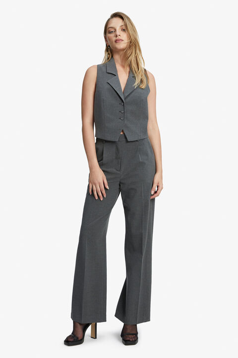 PIN STRIPE STRAIGHT PANT in colour FROST GRAY