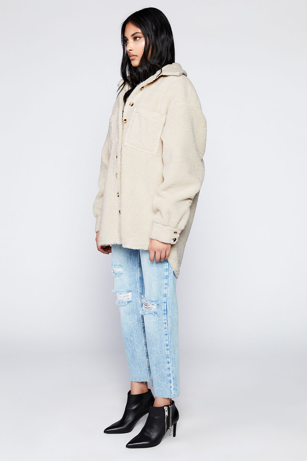 MARCELLA TEDDY SHACKET in colour EGRET