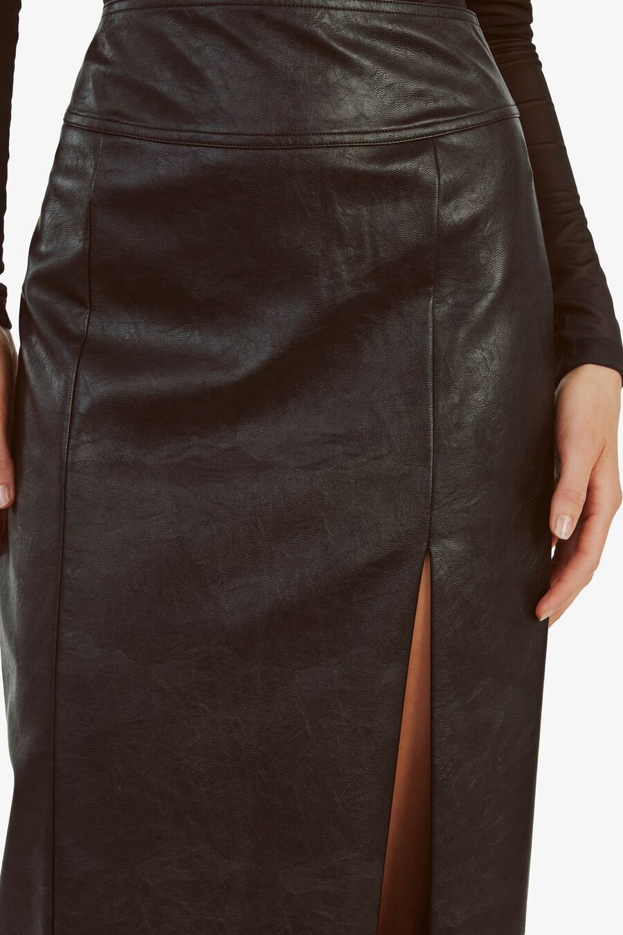 Dante Vegan Leather Midi Skirt