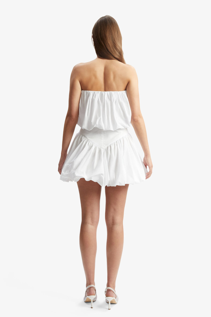 LISSETT POPLIN BALLOON TOP in colour ORCHIDWHT