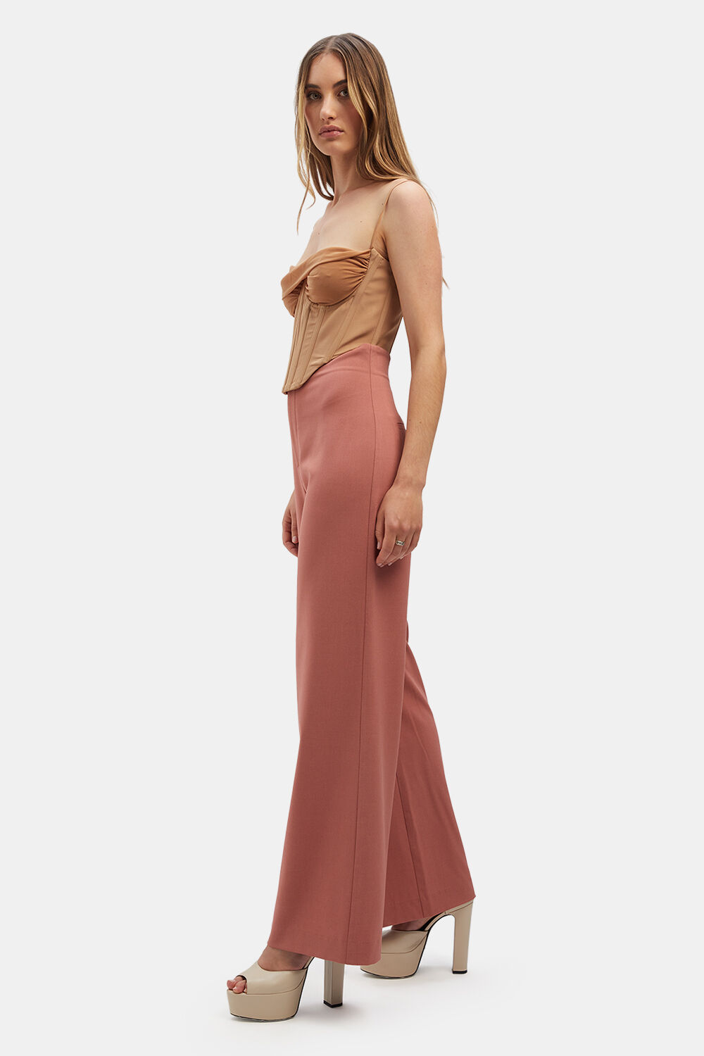FEMME CORSET TOP in colour TAN