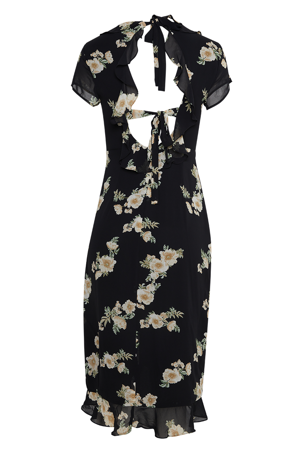 backless frill dress