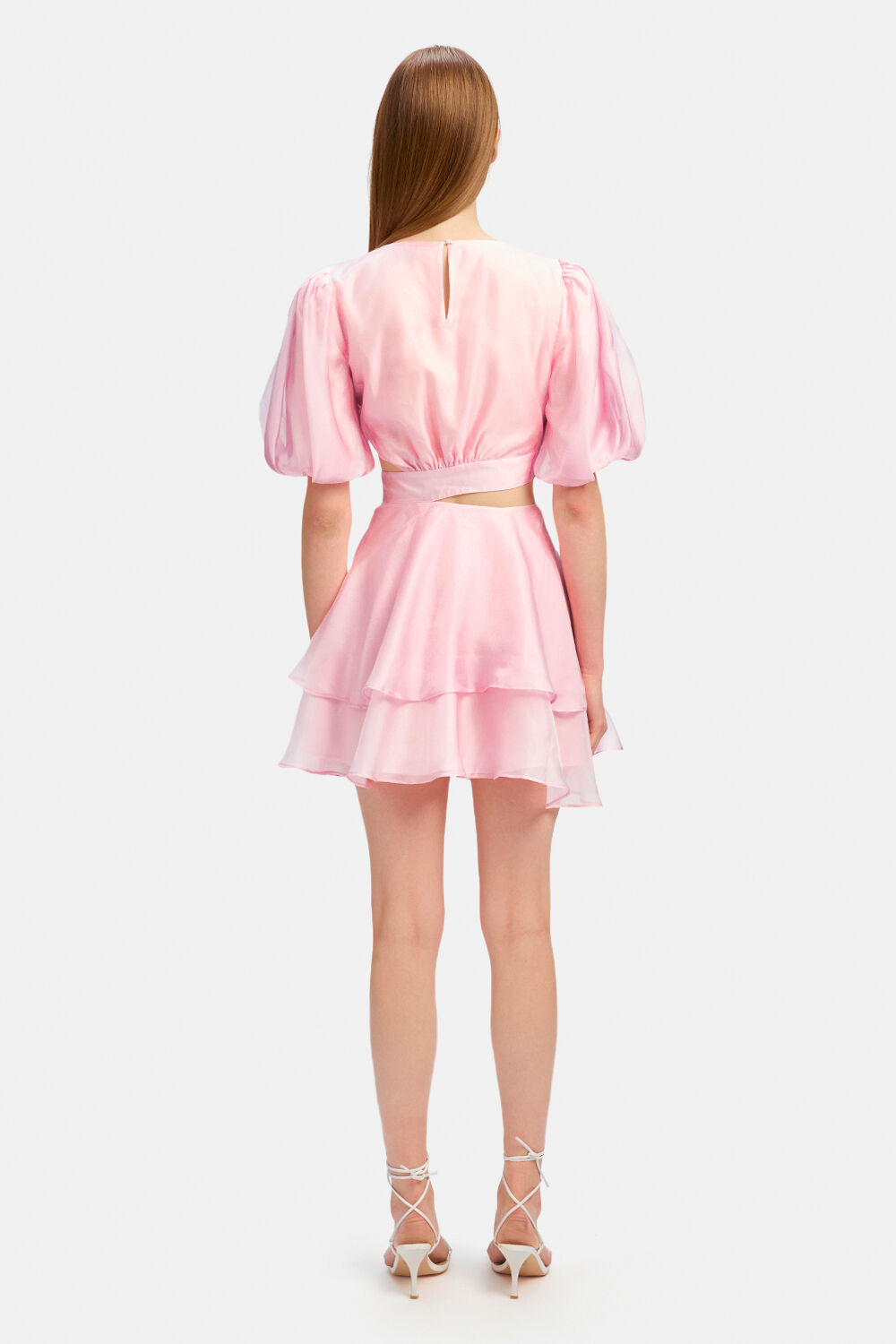 ENYA ORGANZA MINI DRESS in colour SOFT PINK