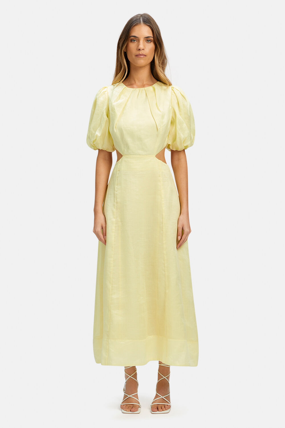 MALINA MIDI DRESS in colour BUTTERCUP