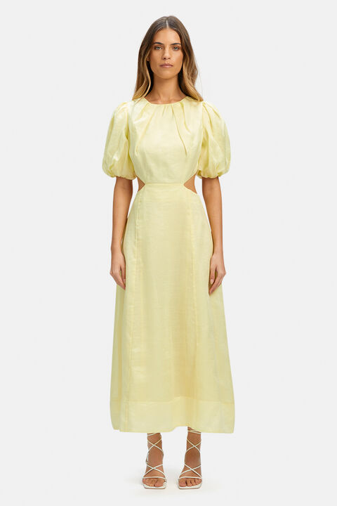 MALINA MIDI DRESS in colour BUTTERCUP