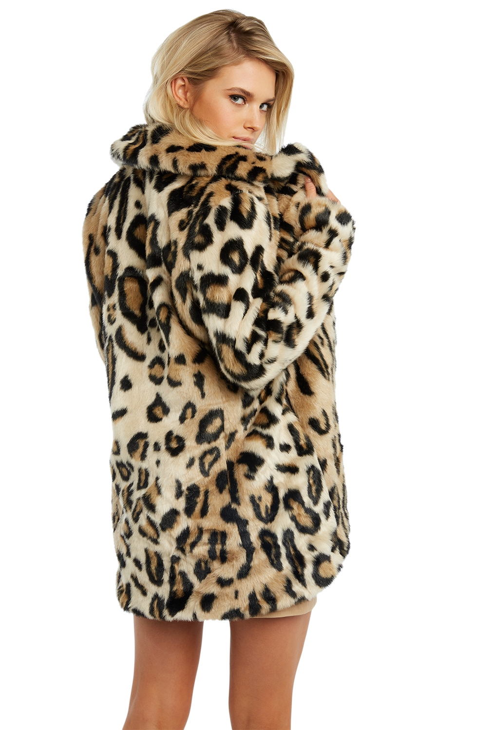 ANIMAL FAUX FUR COAT