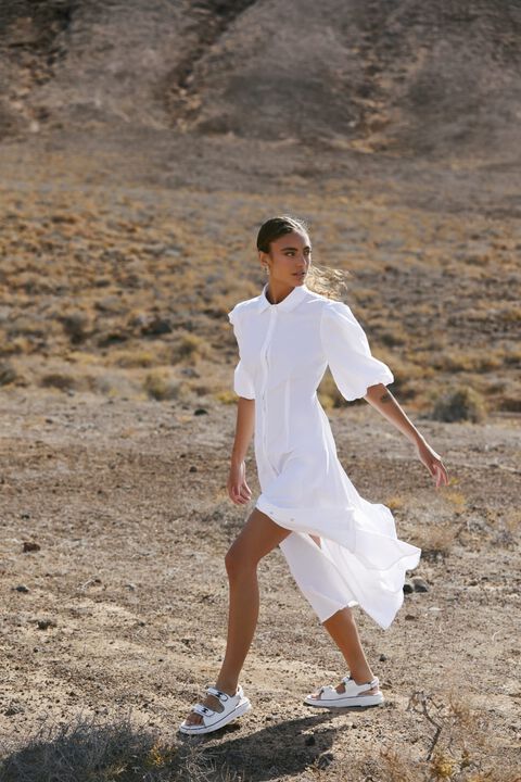 HADES MIDI SHIRT DRESS in colour BRIGHT WHITE