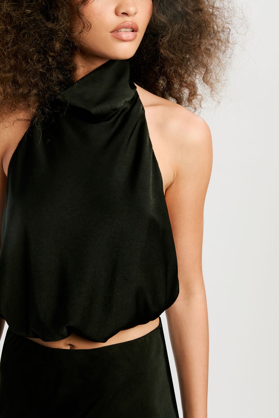 SANDRI SATIN HIGH NECK TOP