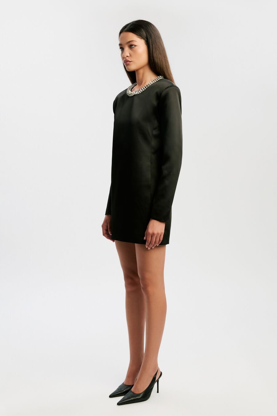 Adara Diamante Trim Mini Dress