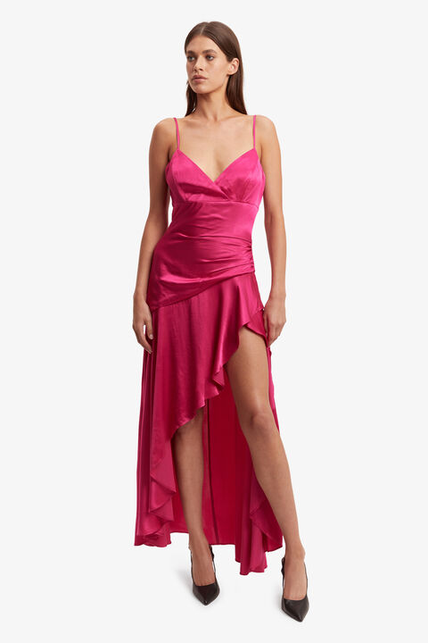 SORELLA MIDI DRESS in colour MAGENTA