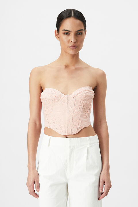 ELLIE LACE CORSET in colour SOFT PINK