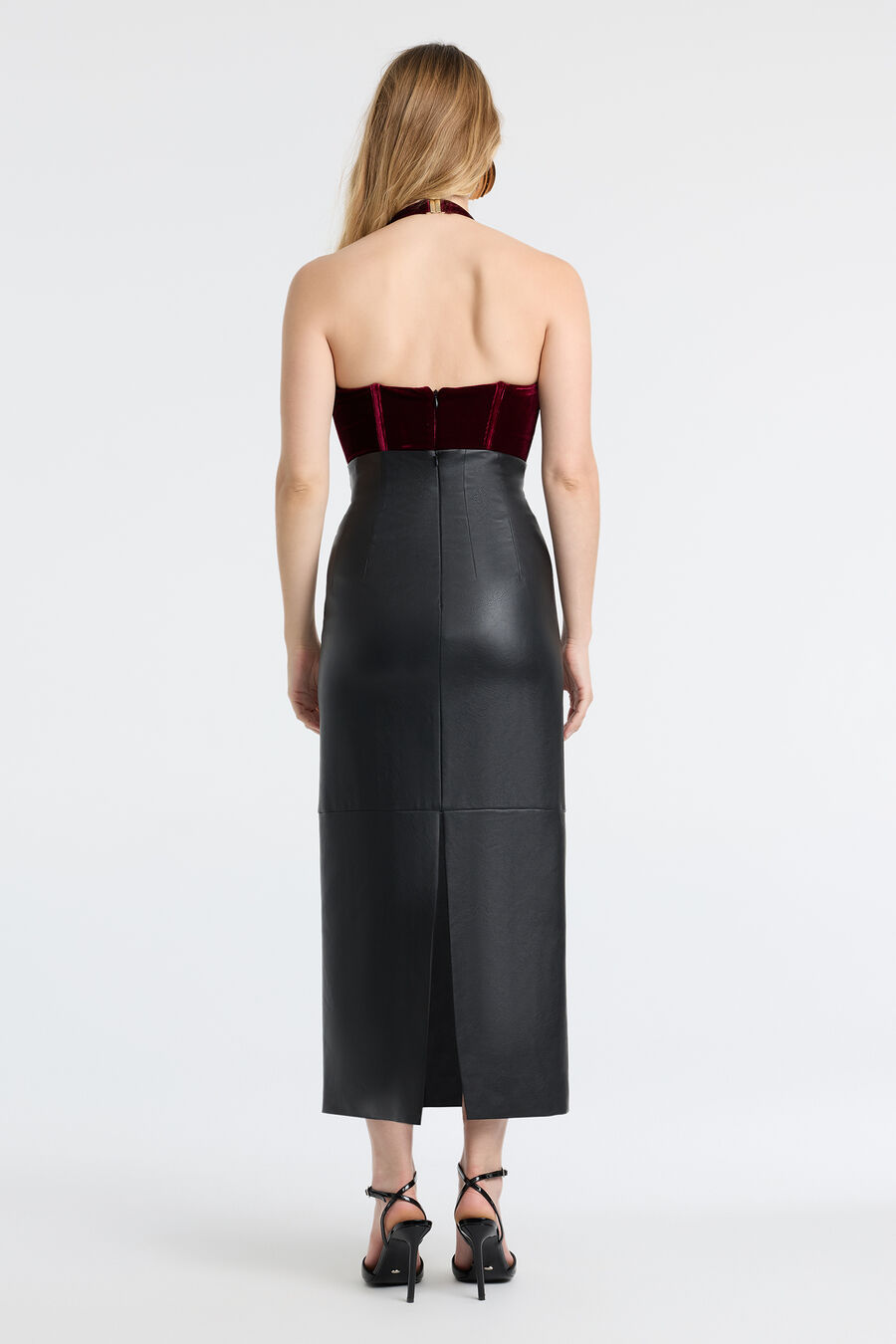 Miles Vegan Leather Midi Skirt