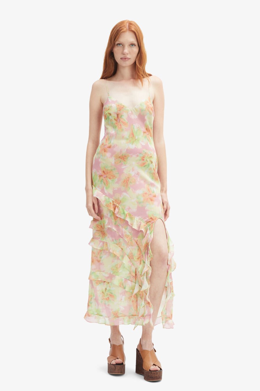 CANTARA PRINTED MAXI DRESS in colour PINK FLORA