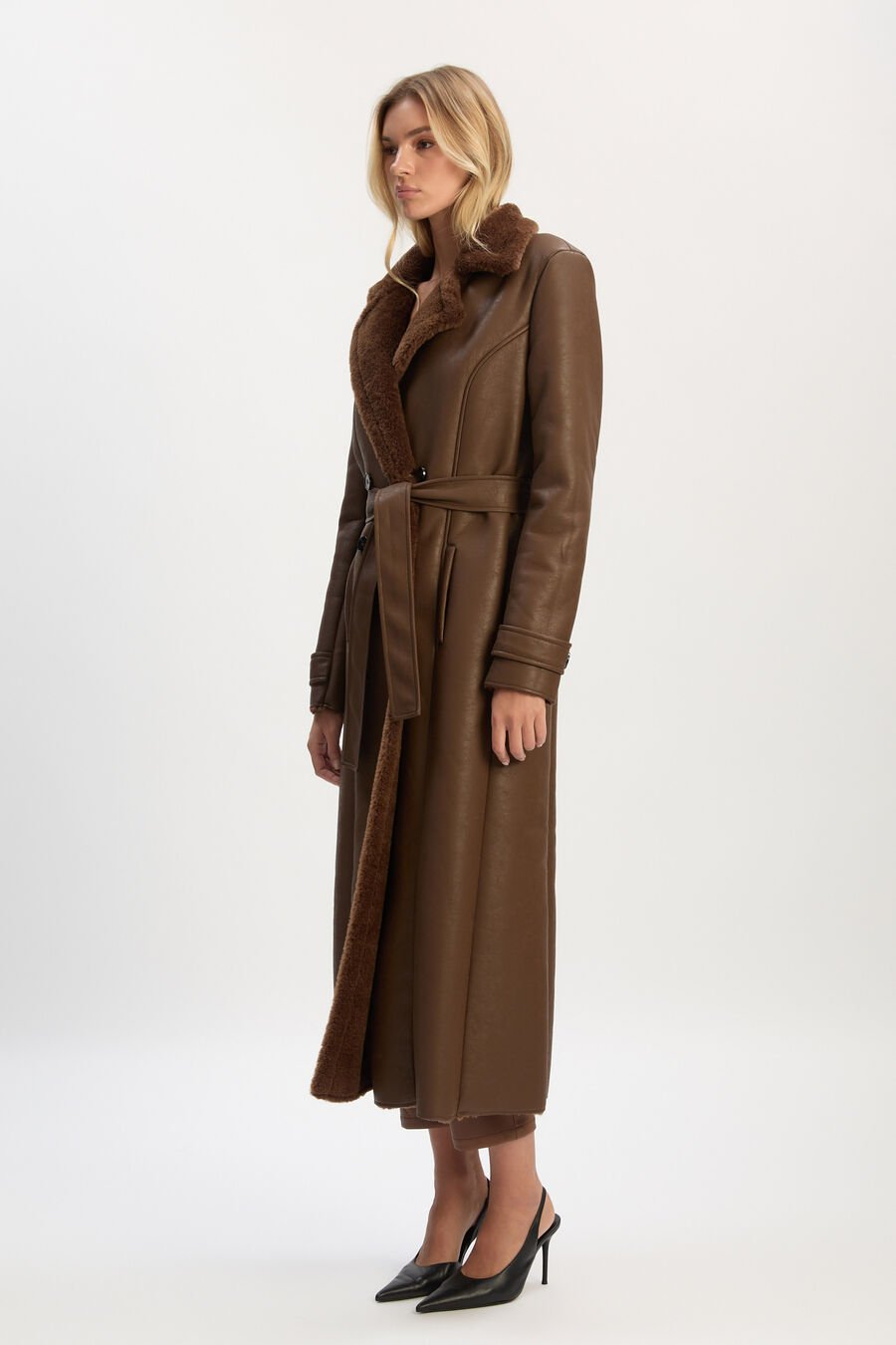 Vegan Leather Shirling Coat