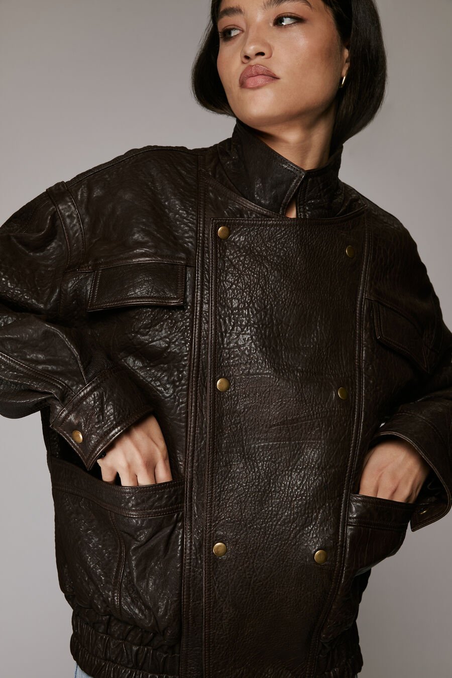 Oversized Leather Jacket