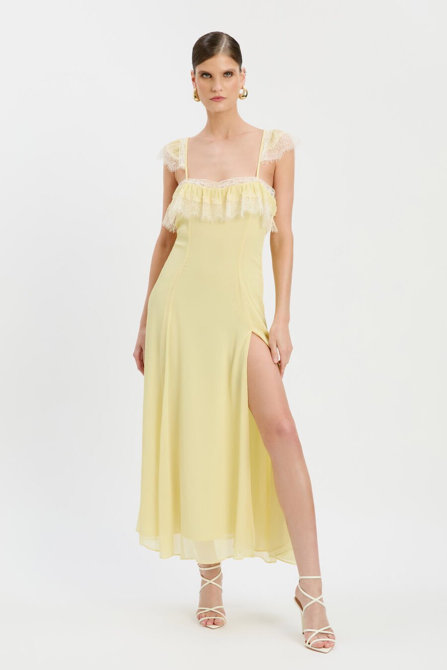 Arlia Lace Trim Maxi Dress