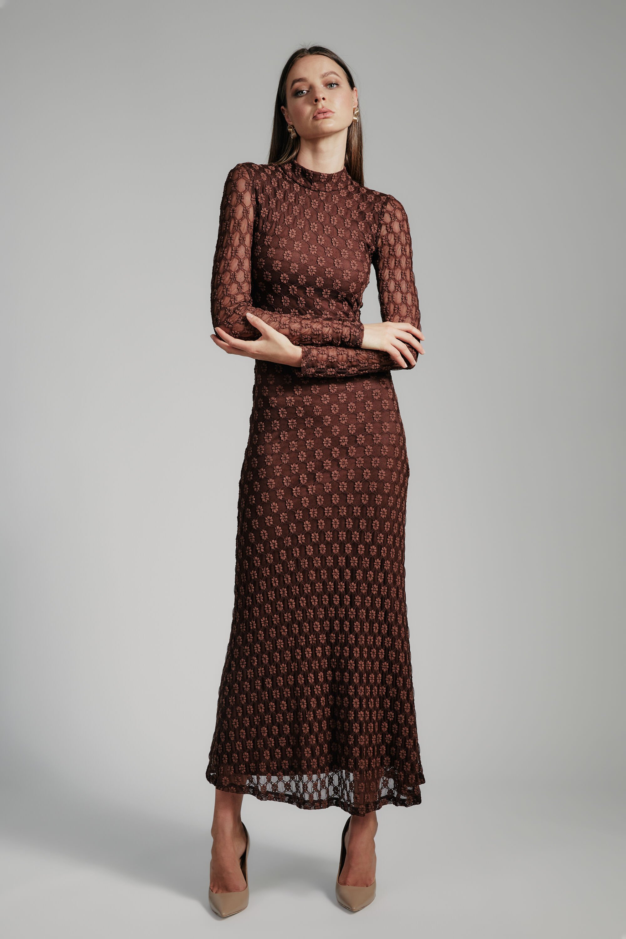 Bardot long sleeve lace dress sale