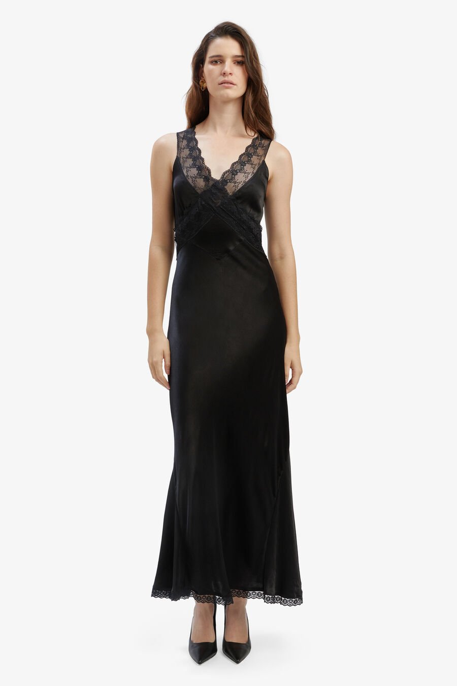 MENDEZ SLIP DRESS in colour BLACK