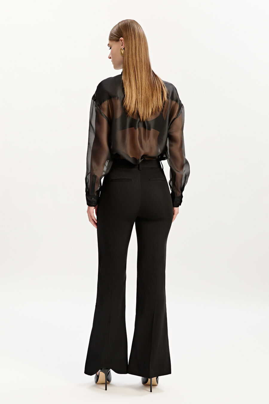 HALIFAX SLIM FLARE PANT in colour BLACK