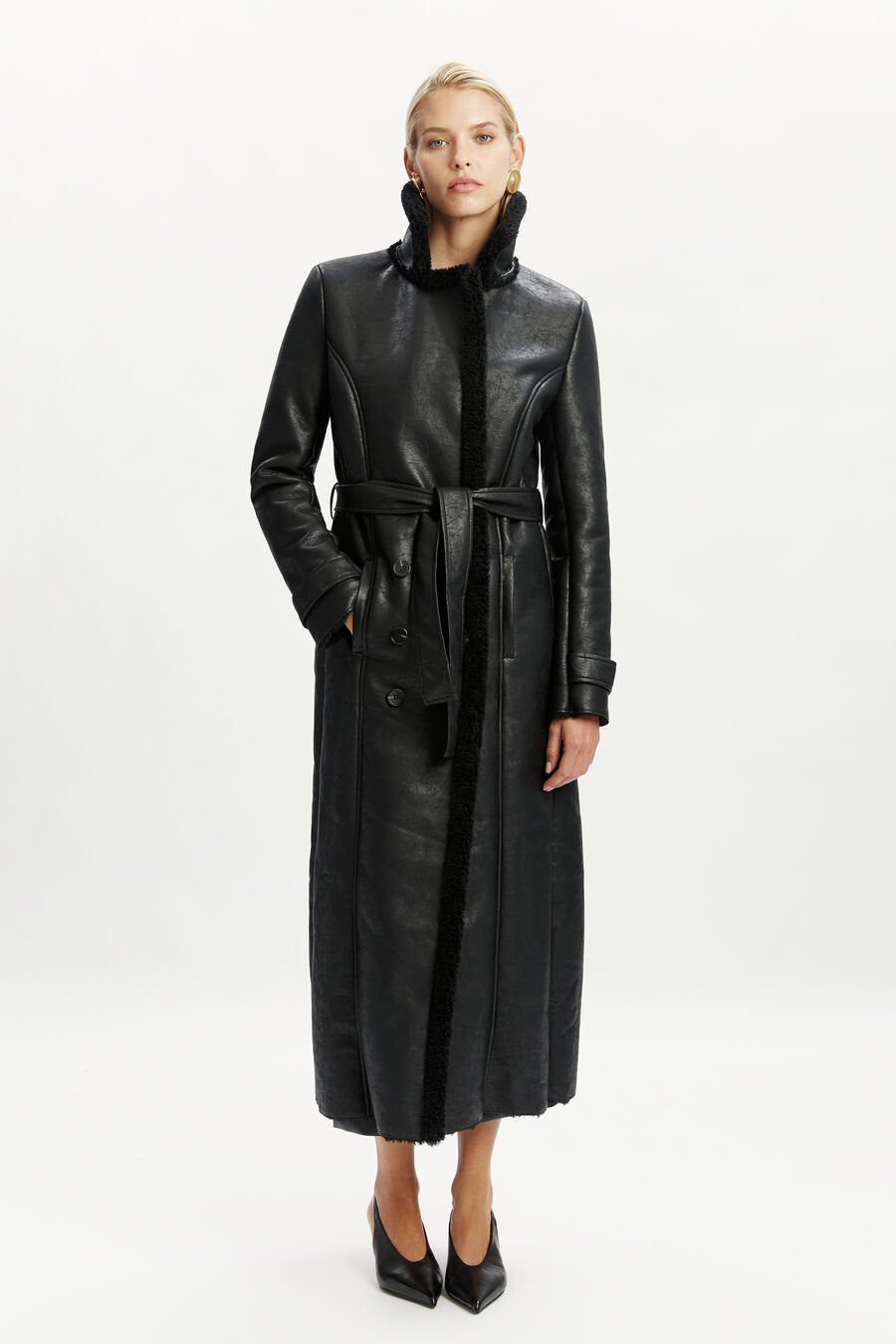 Vegan Leather Shirling Coat
