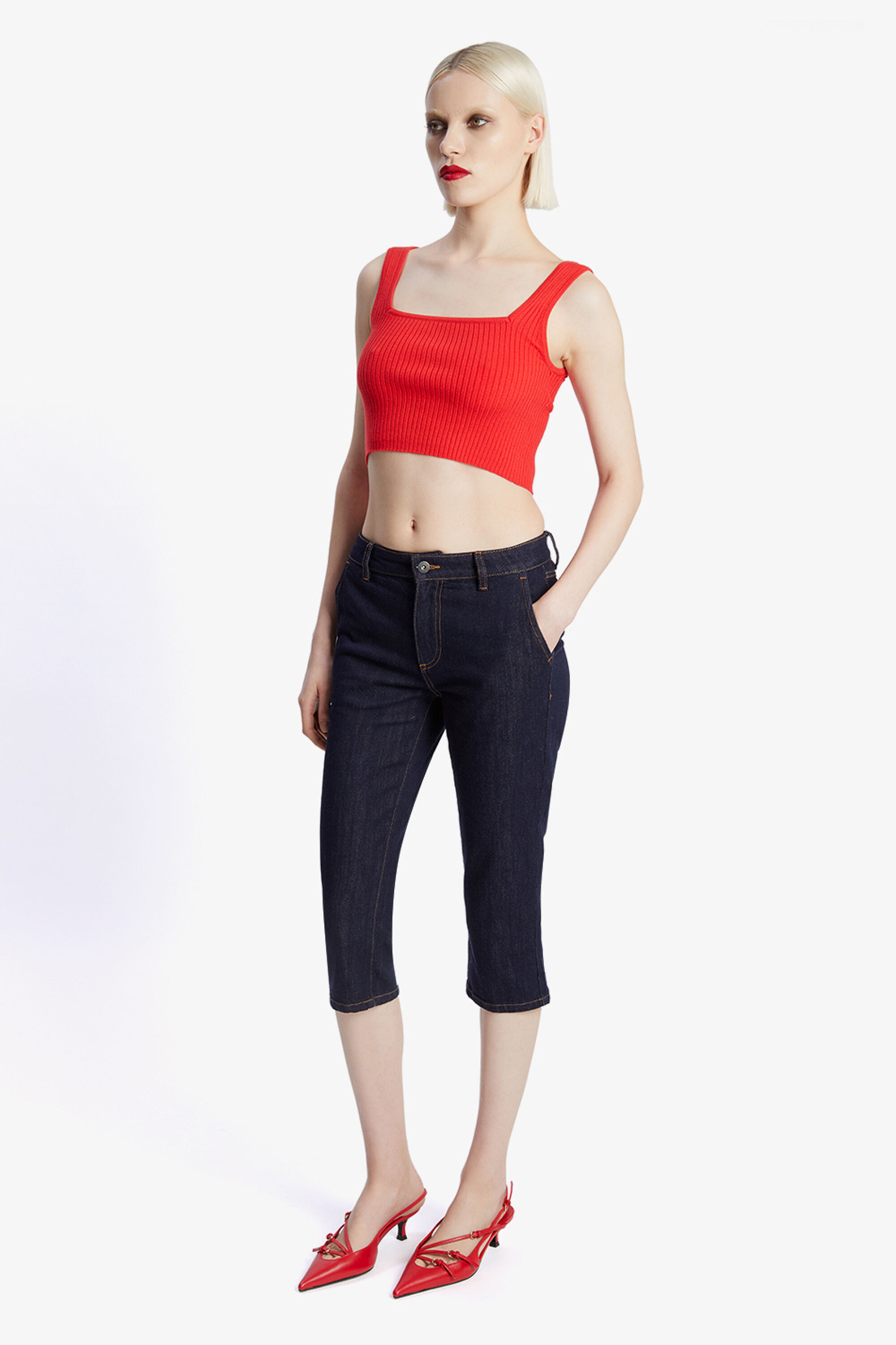 Bruna Pedal Pusher Jean In Dark Bardot