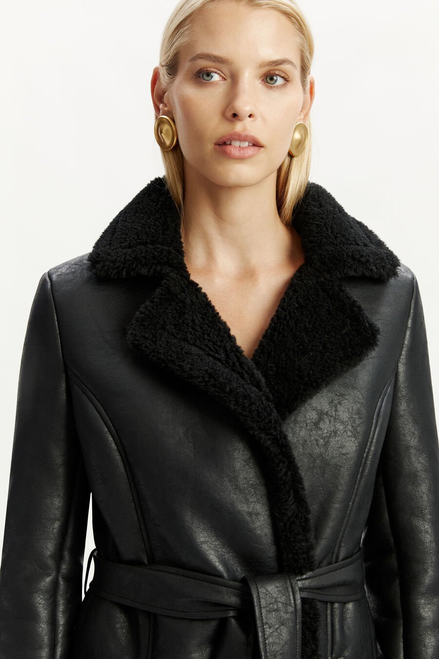 Vegan Leather Shirling Coat