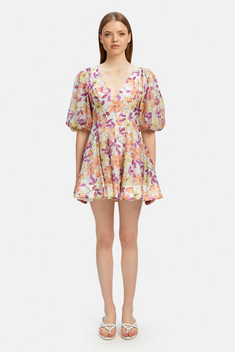 FLEUR MINI DRESS in colour JET BLACK