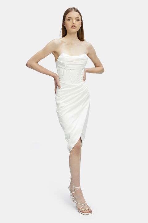 JAMILA CORSET DRESS in colour BRIGHT WHITE