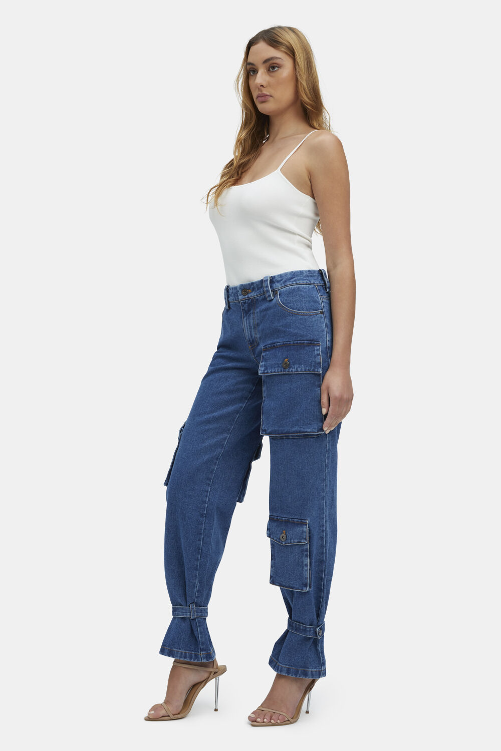DENIM CARGO PANT in colour CITADEL