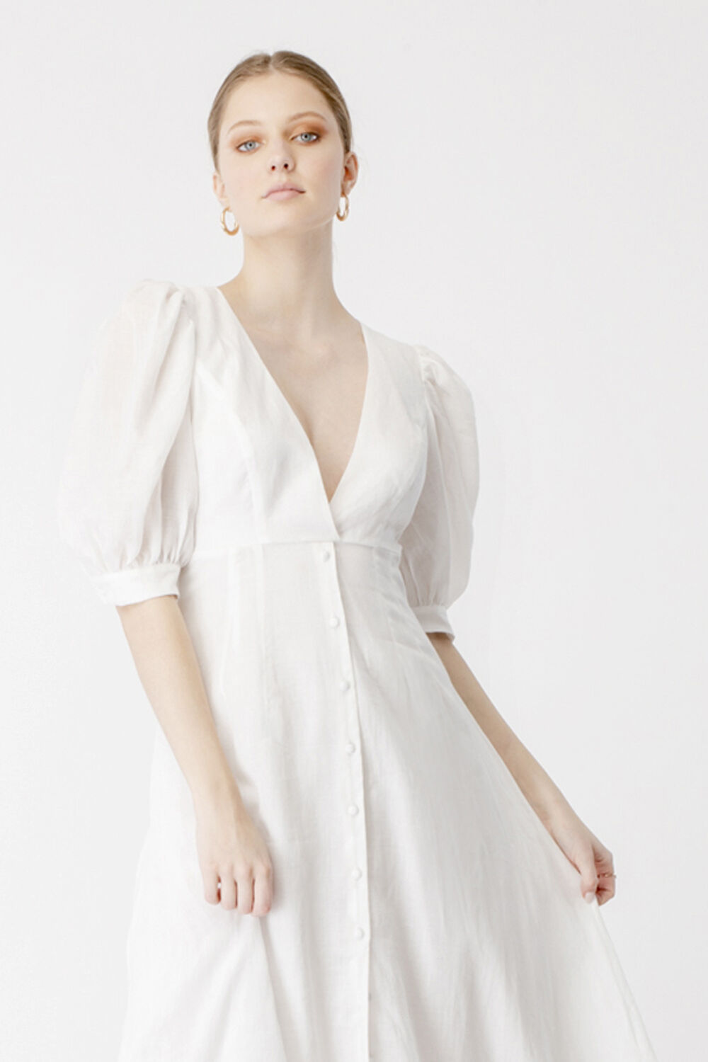 Gianna Midi Dress in Ivory | Bardot