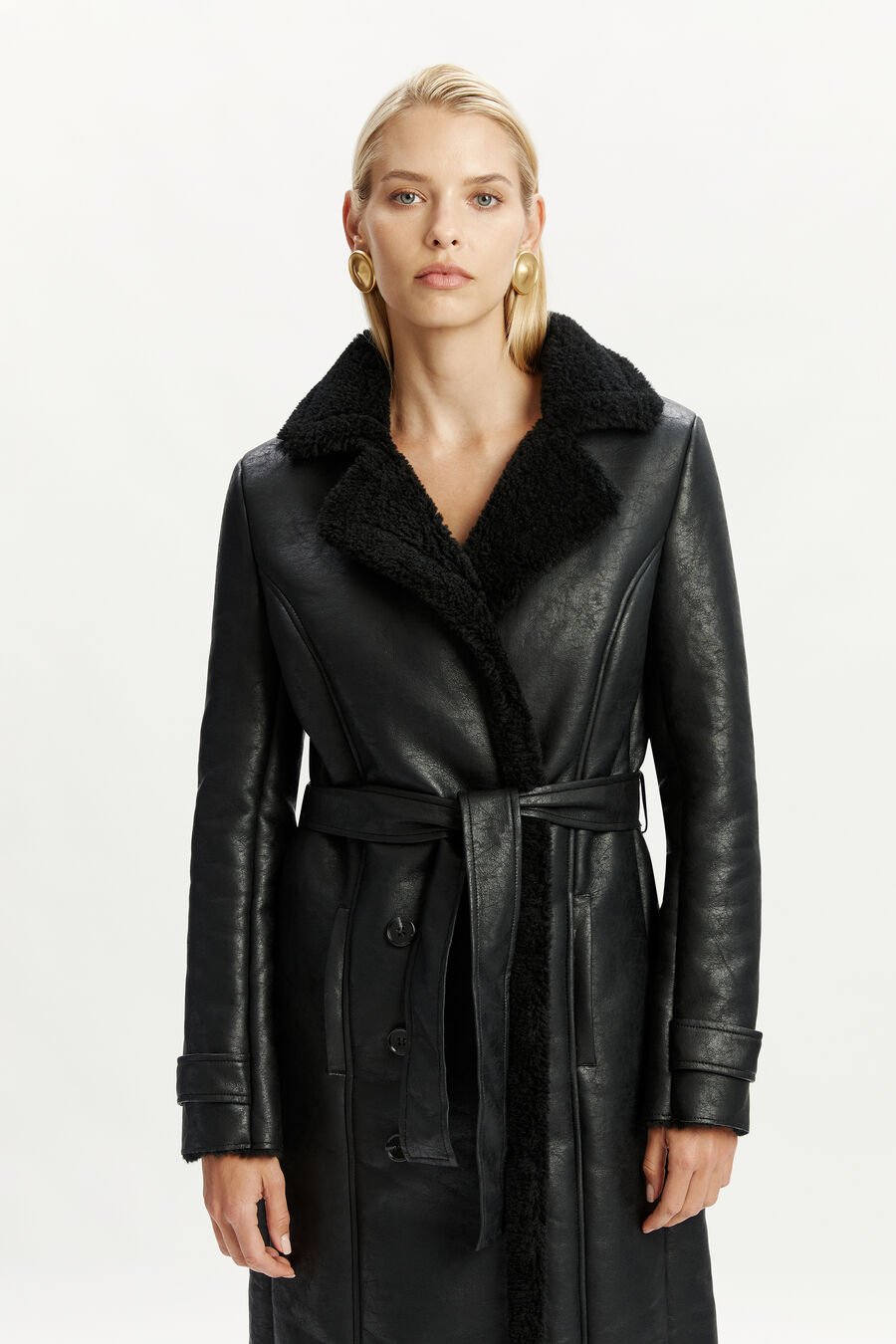 Vegan Leather Shirling Coat