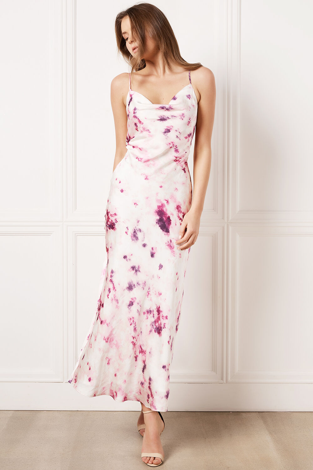 Tie dye slip dress silk clearance