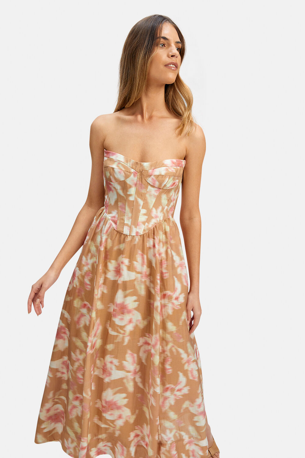 LOLA CORSET MIDI DRESS