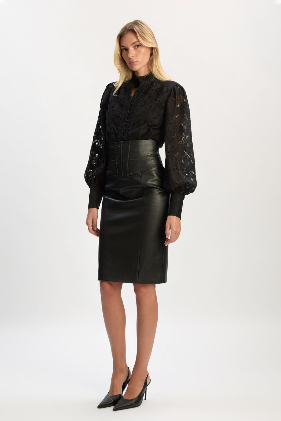 OLESSIA LACE BODYSUIT in colour Black