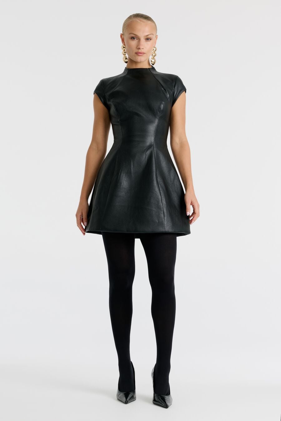 DELPHI VEGAN LEATHER MINI in colour BLACK