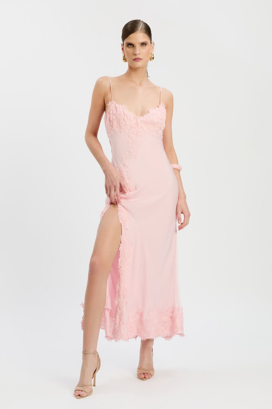 Alerie Lace Satin Maxi Dress