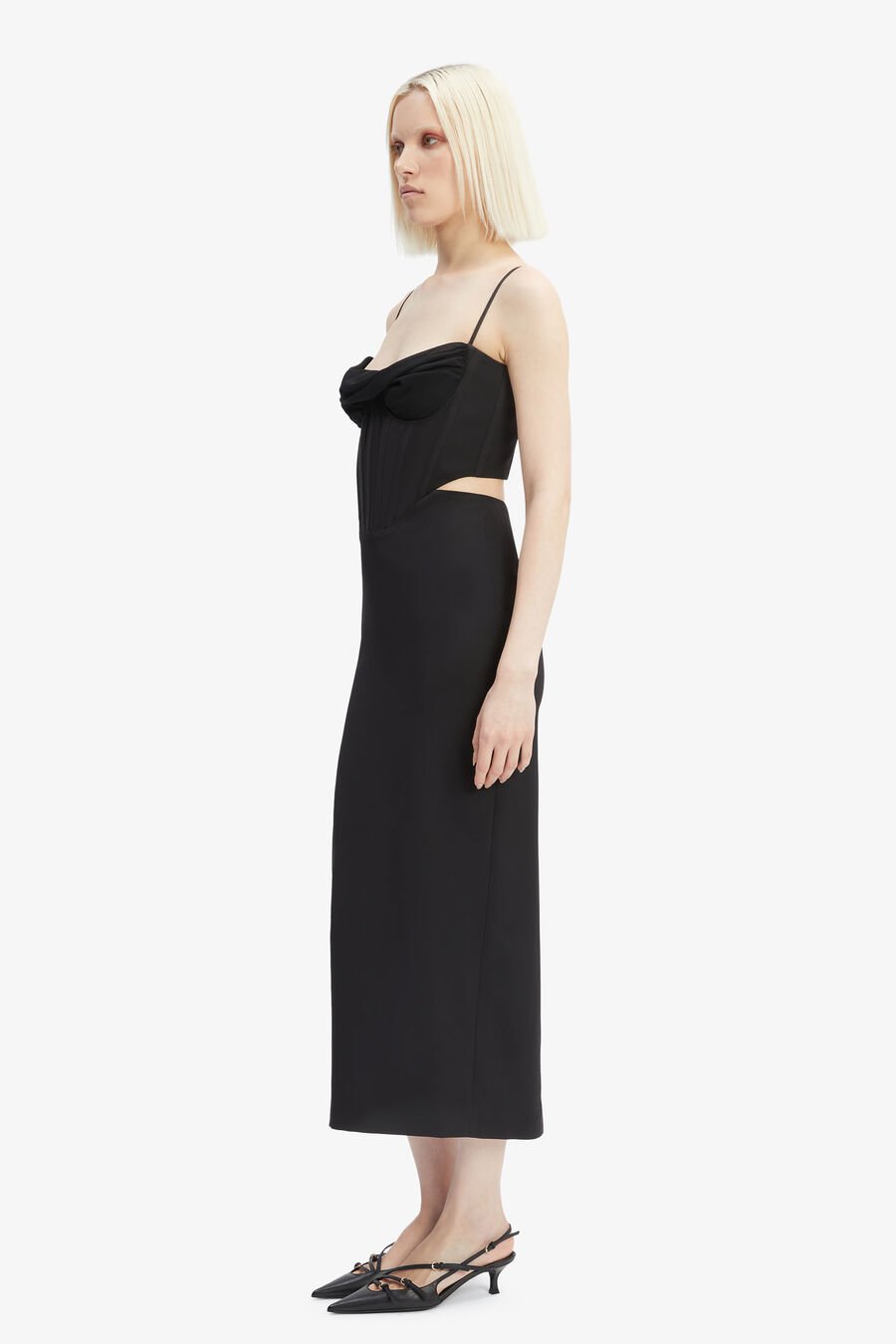 MARTINI MIDI DRESS in colour BLACK