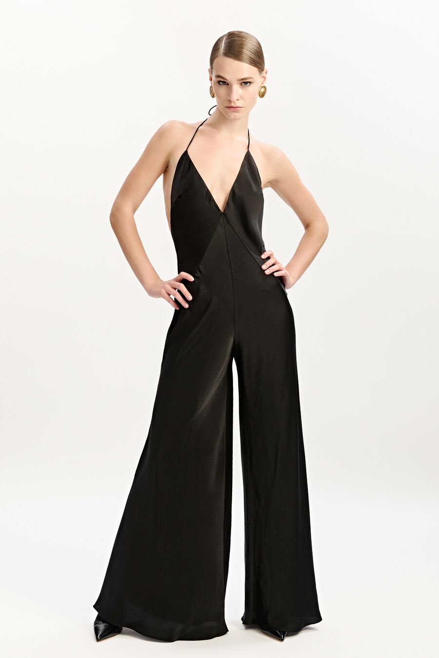 KEATON HALTER JUMPSUIT in colour BLACK
