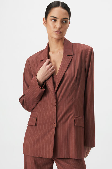 PIN STRIPE BLAZER in colour CHESTNUT STRIPE